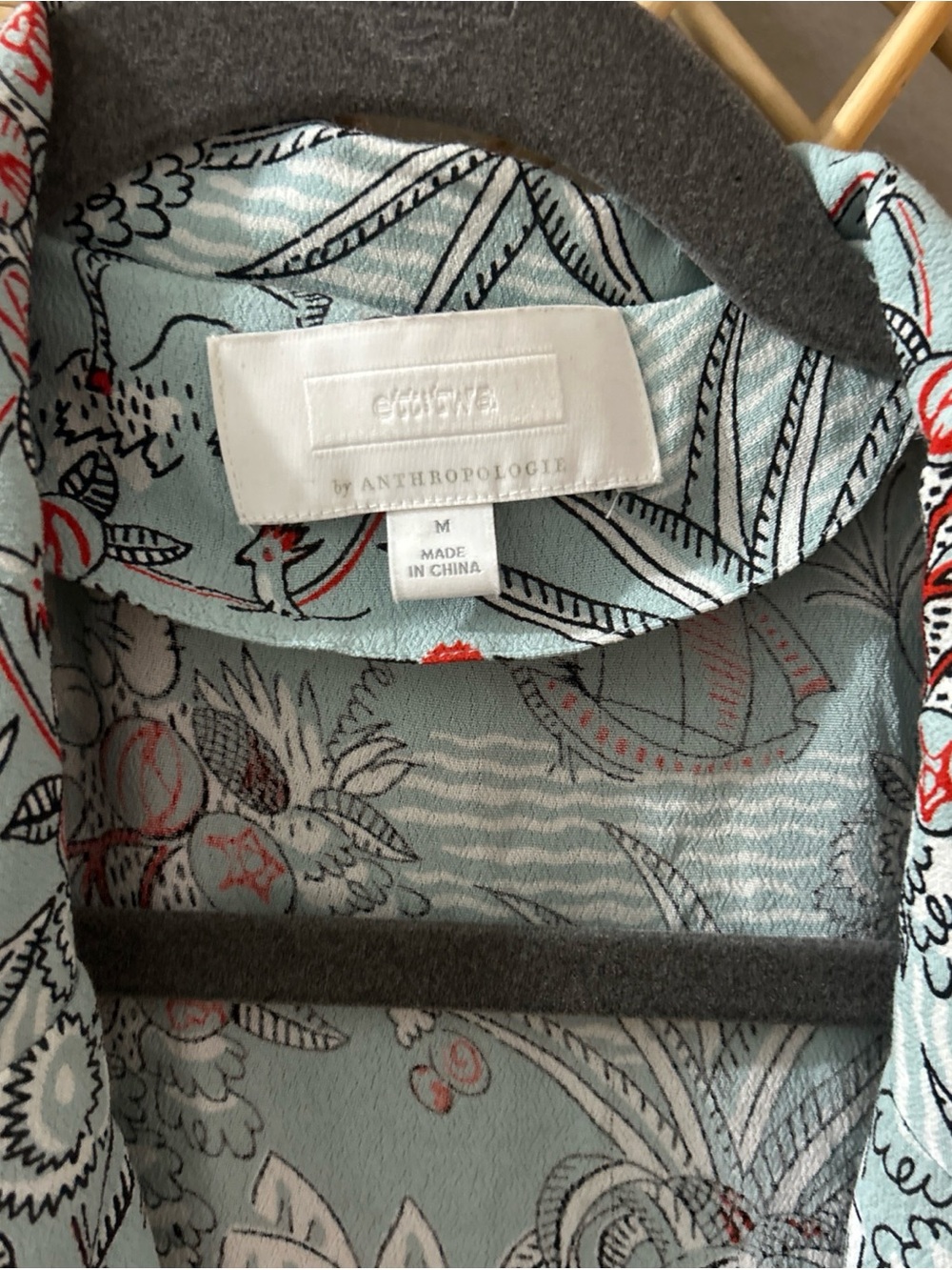 Evie By Anthropologie Printed Blazer Kimono Sleeve 100 % Viscose Ladies Size Med - Picture 2 of 6